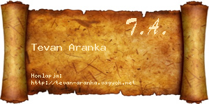Tevan Aranka névjegykártya